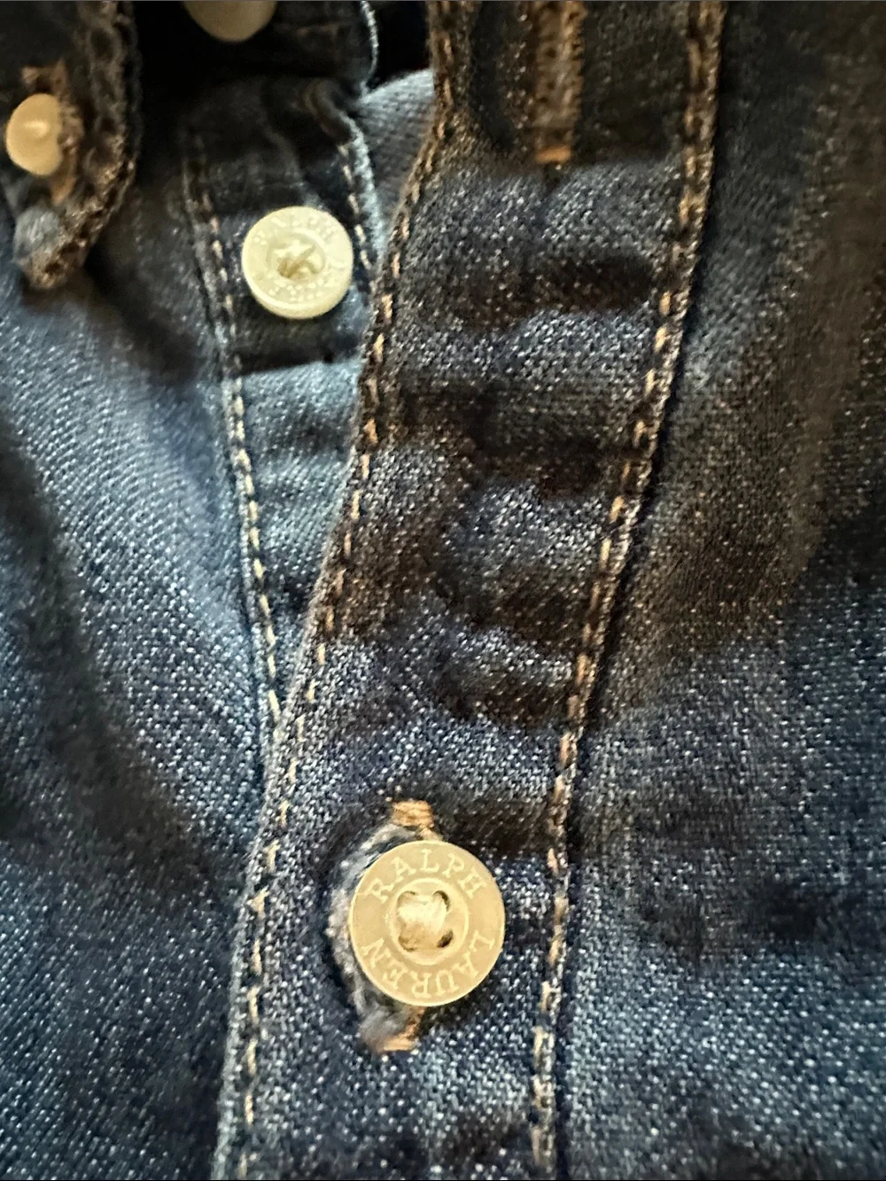 Ralph Lauren Girls 10 Denim Chambray Shirt Dress Pony Logo Fit Flare